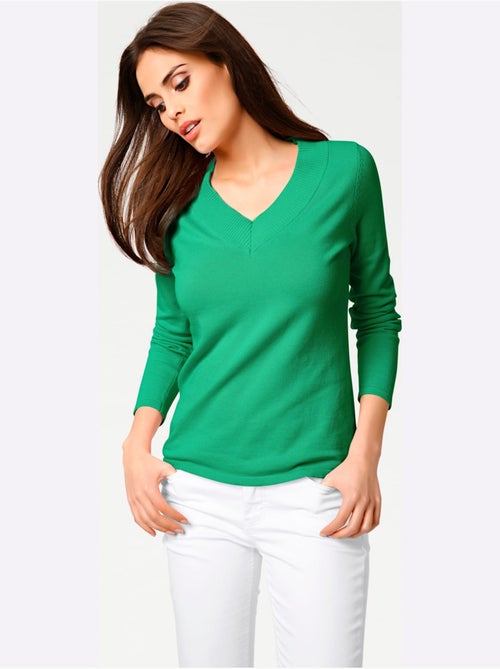 Joli Pull Basique à Encolure En V - Taille Standard - helline - Kiabi