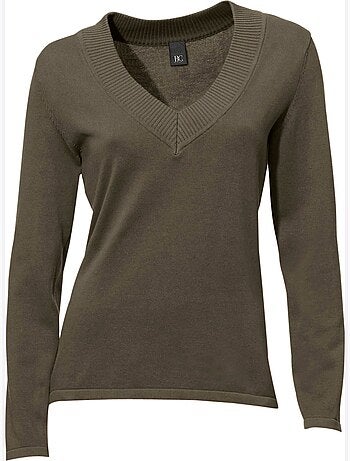Joli Pull Basique à Encolure En V - Taille Standard - helline