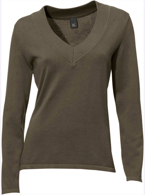 Joli Pull Basique à Encolure En V - Taille Standard - helline - Kiabi