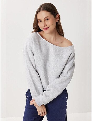 Joli sweat-shirt à enfiler à col asymétrique istanbul
