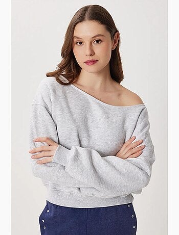 Joli sweat-shirt à enfiler à col asymétrique istanbul