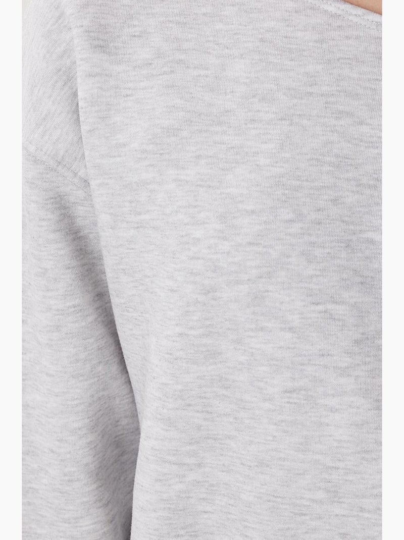 Joli sweat-shirt à enfiler à col asymétrique istanbul Gris clair - Kiabi