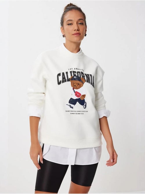 Joli sweat-shirt long imprimé à col rond istanbul - Kiabi Joli sweat-shirt long imprimé à col rond istanbul - Kiabi