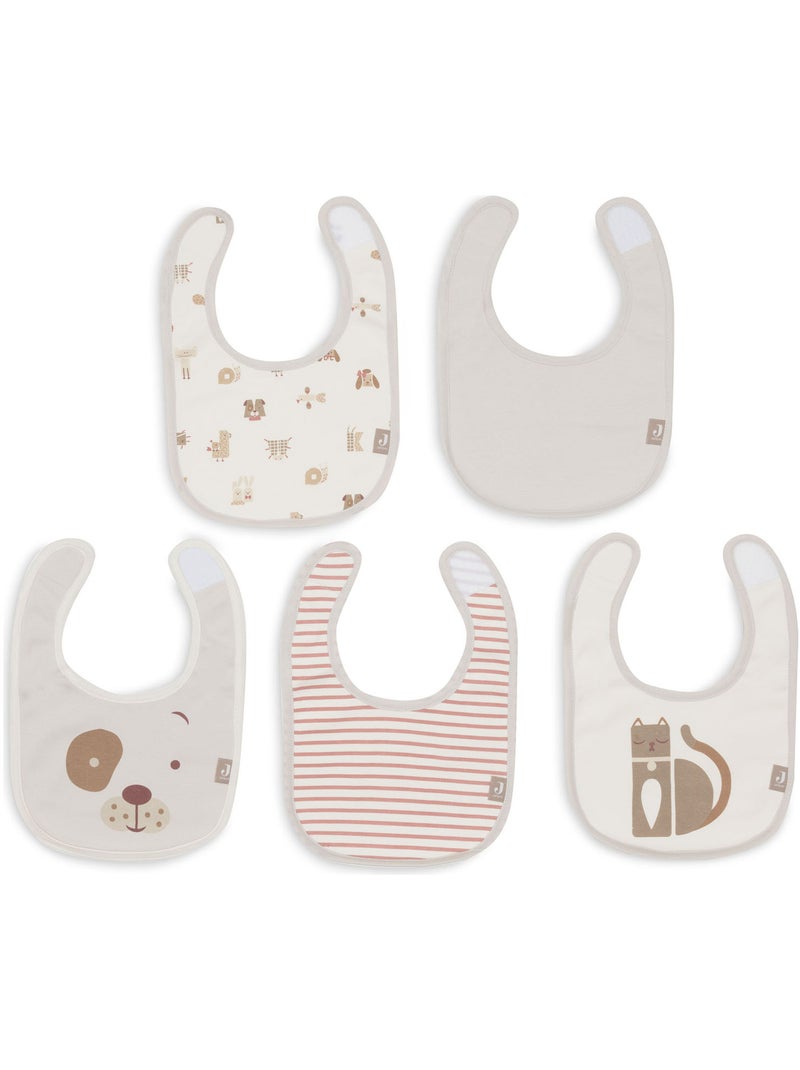 Jollein - Lot de 5 bavoirs imperméables Blanc - Kiabi