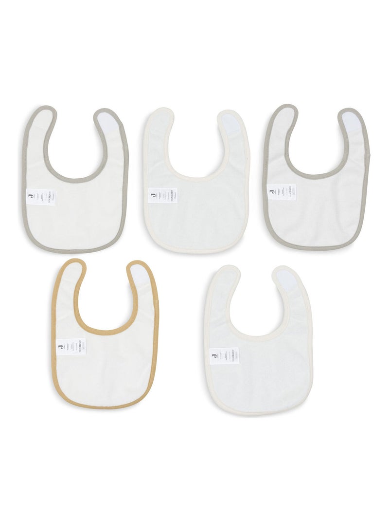 Jollein - Lot de 5 bavoirs imperméables Gris - Kiabi