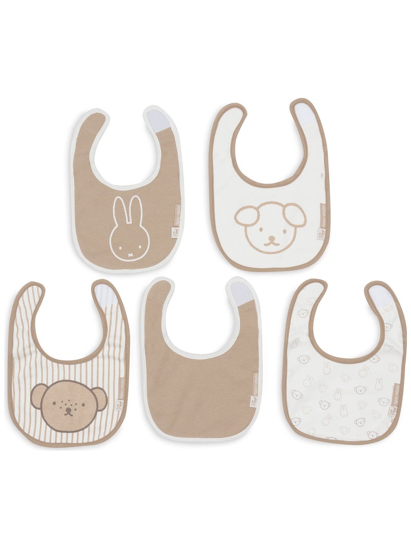 Jollein - Lot de 5 bavoirs imperméables Marron - Kiabi