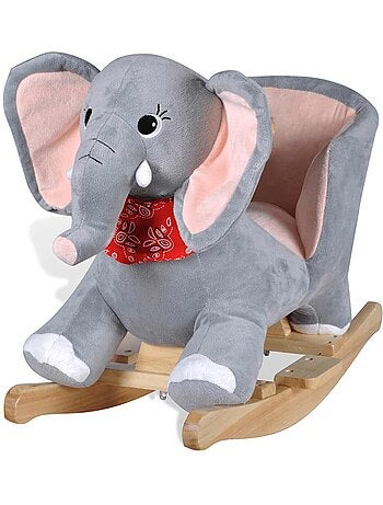 Jouet à bascule bébé en peluche forme éléphant gris vidaxl