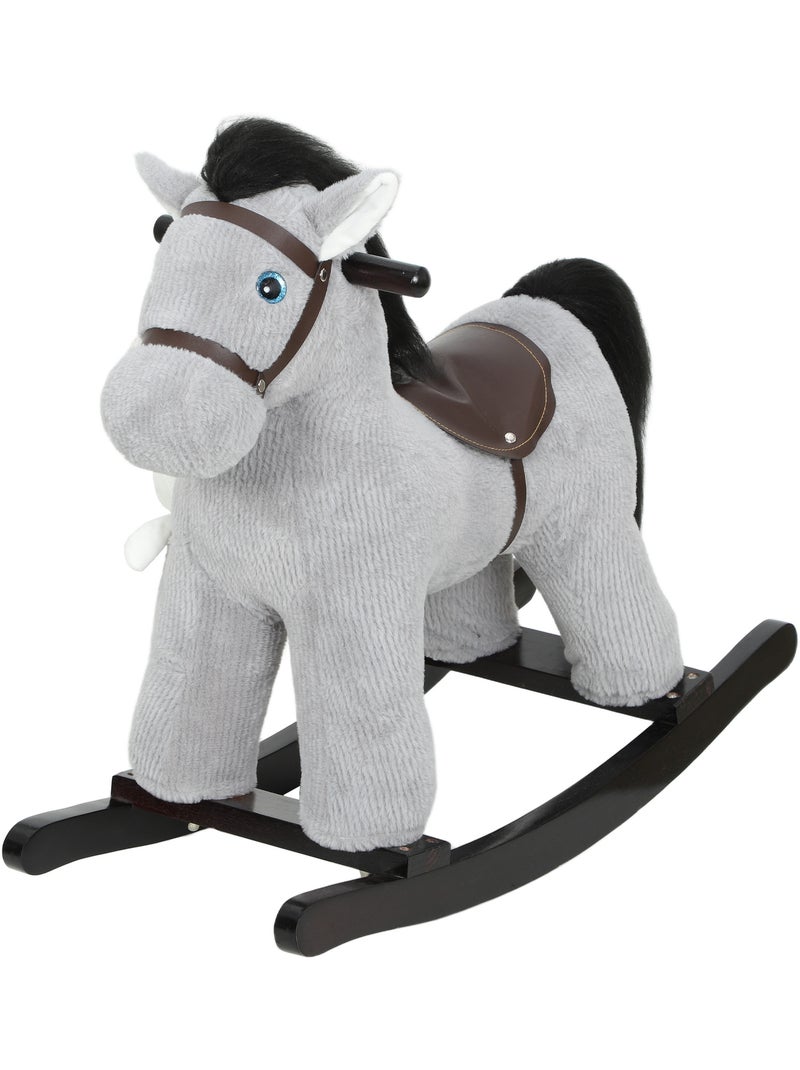 Jouet à bascule cheval pour enfant +12 mois aspect velours cotelé gris Gris - Kiabi