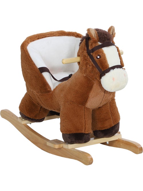 Jouet à bascule cheval pour enfant +18 mois effet sonore ceinture marron - Kiabi