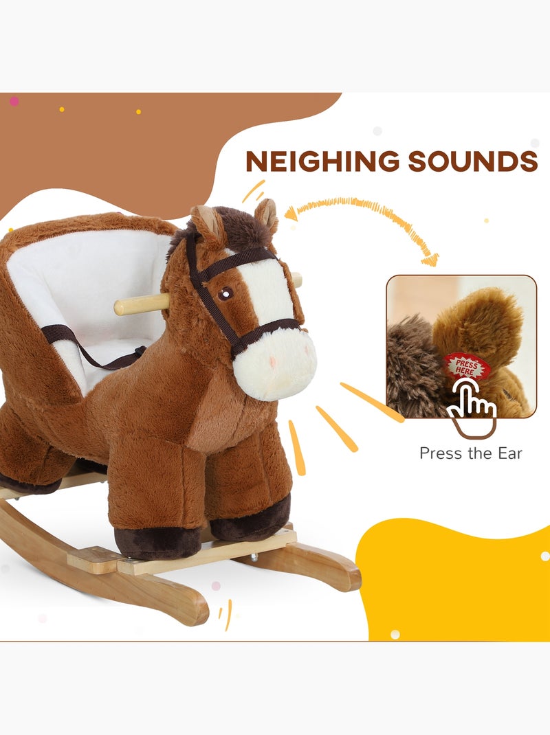Jouet à bascule cheval pour enfant +18 mois effet sonore ceinture marron Marron - Kiabi