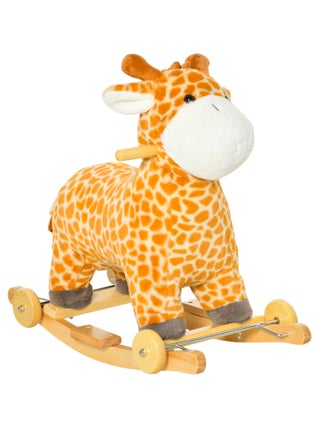 Jouet à bascule girafe et porteur sur roulettes 2 en 1 fonction sonore
