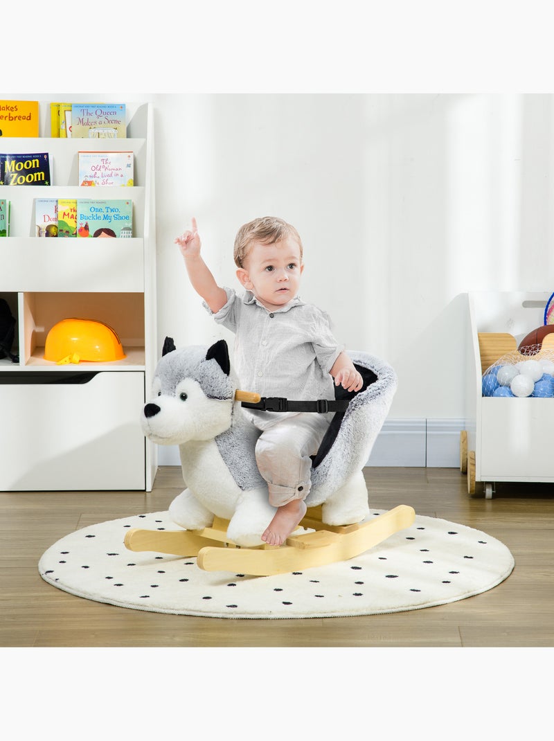 Jouet à bascule husky enfant +18 mois effet sonore siège ceinture gris Gris - Kiabi
