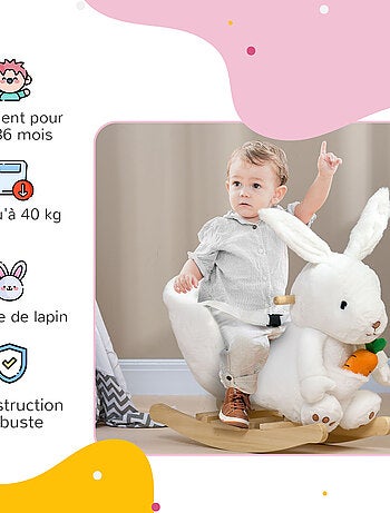 Jouet à bascule lapin siège ceinture