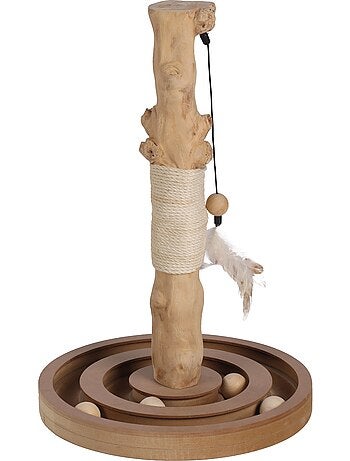 Jouet a griffer kofti pour chat arbre interactif avec circuit 54cm