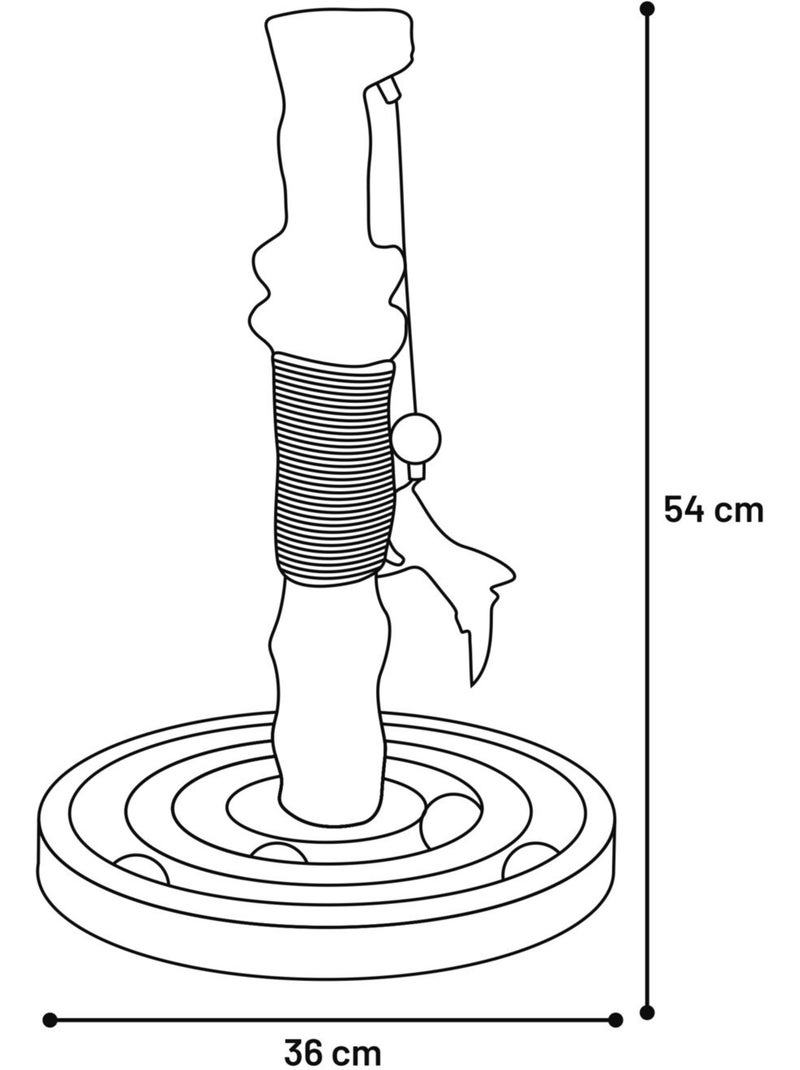 Jouet a griffer Kofti pour chat Arbre interactif avec circuit 54cm Marron - Kiabi