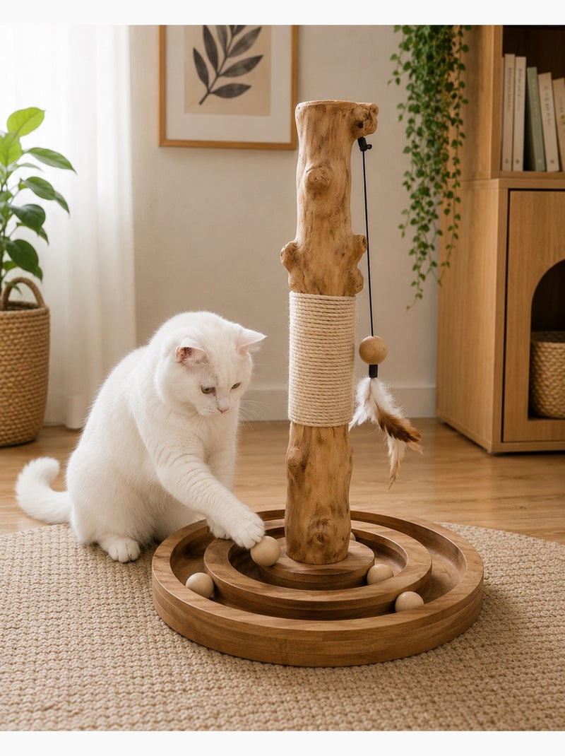 Jouet a griffer Kofti pour chat Arbre interactif avec circuit 54cm Marron - Kiabi