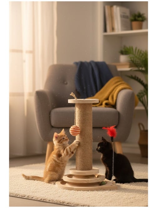 Jouet a Griffer pour Chat Zack Plumes et Circuit a Balle - Kiabi