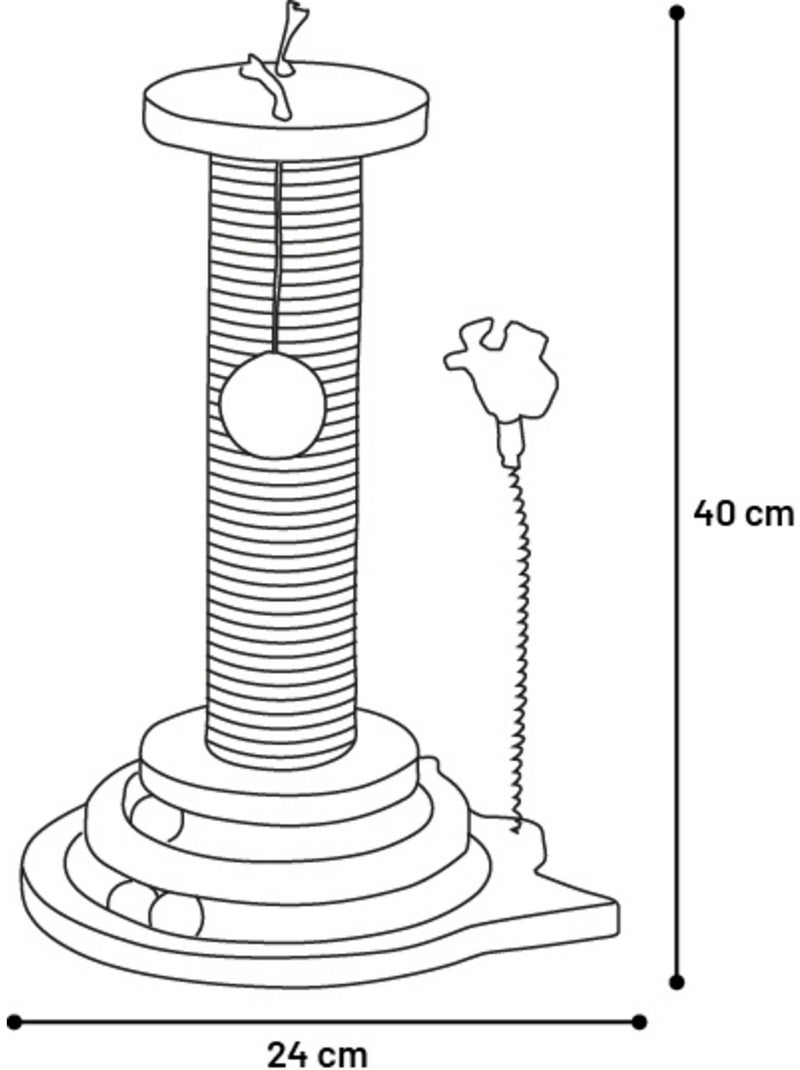 Jouet à Griffer pour Chat Zack Plumes et Circuit à Balle Marron - Kiabi