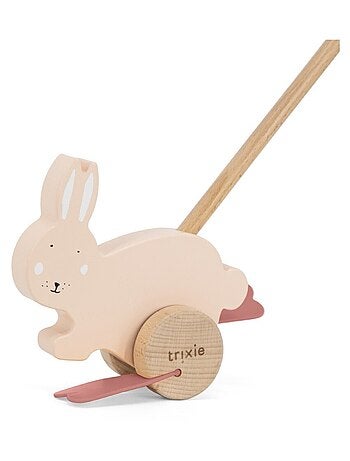 Jouet à pousser en bois - Mrs. Rabbit effet bois FSC®