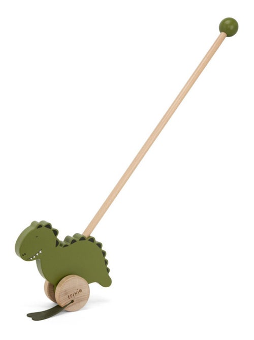 Jouet à pousser en bois Mr Dino effet bois FSC® - Kiabi