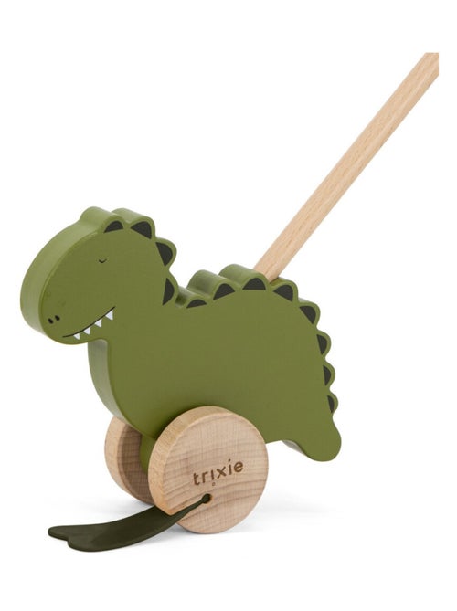 Jouet à pousser en bois Mr Dino effet bois FSC® - Kiabi