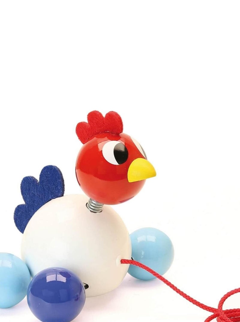 Jouet à tirer en bois : Cocorico le coq à promener N/A - Kiabi