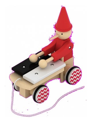 Jouet à tirer pinocchio avec Xylophonea