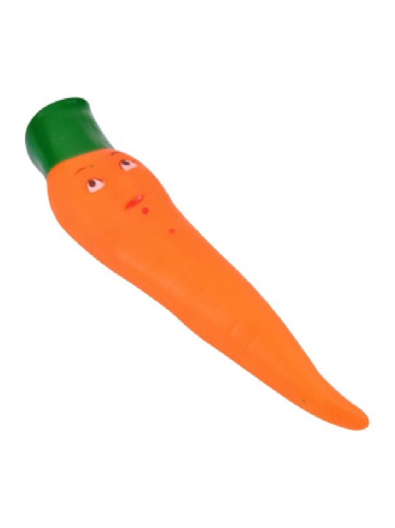 Jouet Carotte en Latex pour Chien - Résistant avec Couineur - Mastication et Jeu Ludique 19 cm Orange - Kiabi
