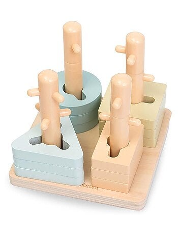 Jouet d'Activité Montessori, Jouet en Bois, Arc-en-Ciel - Développement Cognitif, Enfant 2-3 ans