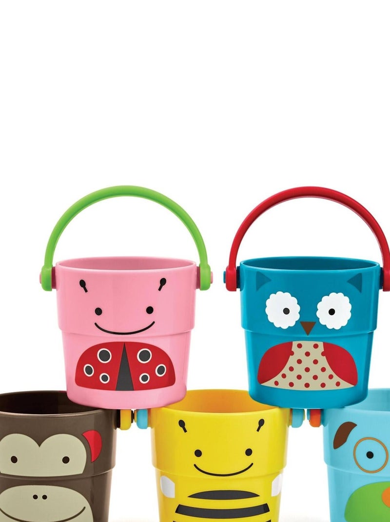 Jouet de bain 5 petits seaux Multicolore - Kiabi