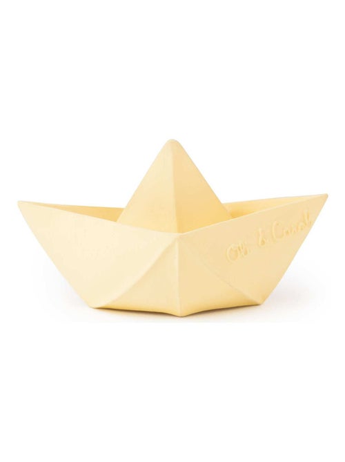 Jouet de bain bateau origami latex d'hévéa vanille - Kiabi