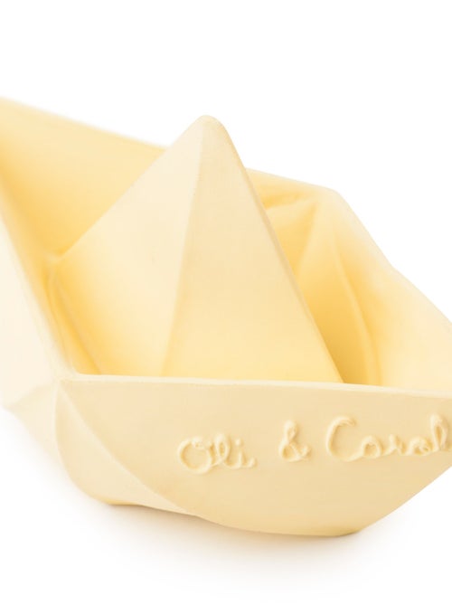 Jouet de bain bateau origami latex d'hévéa vanille - Kiabi