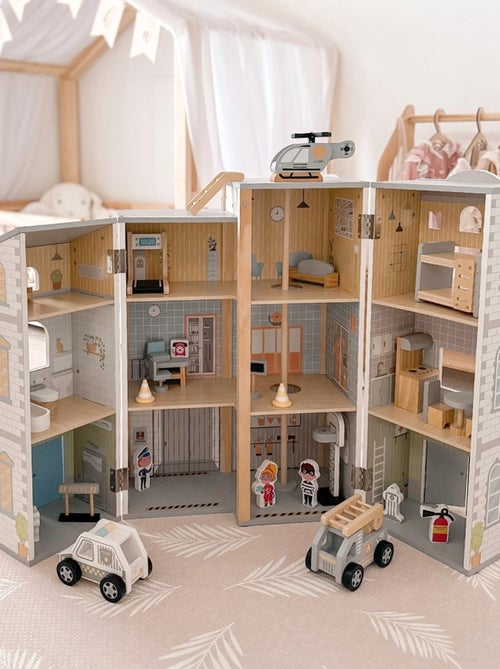 Jouet de Construction, Grande Caserne de Pompiers - Poste de Police, 3 étages - Kiabi