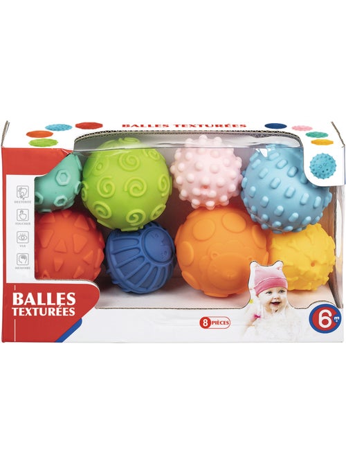 Jouet d'éveil - 8 Balles Texturées - Kiabi