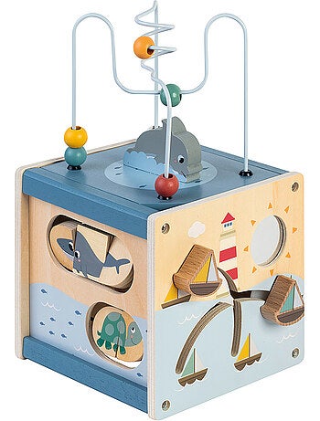 Jouet d'éveil - Cube En Bois Activités Océan 18CM