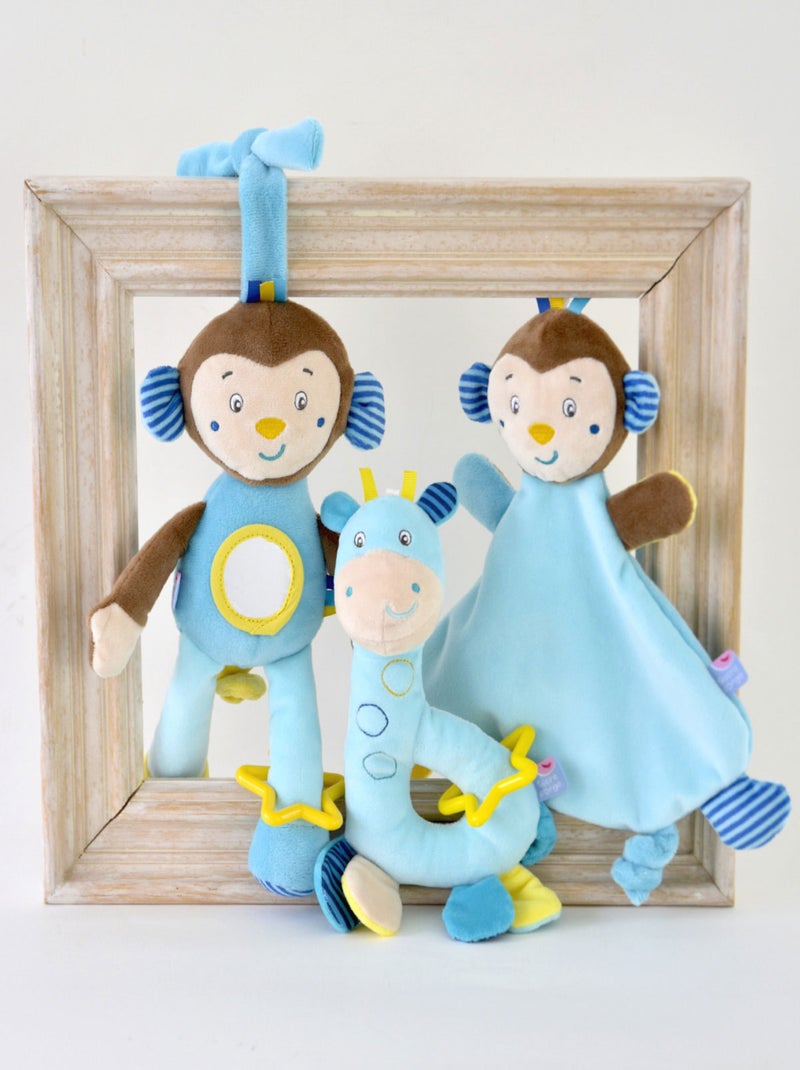 JOUET D'EVEIL SINGE BLEU Bleu - Kiabi