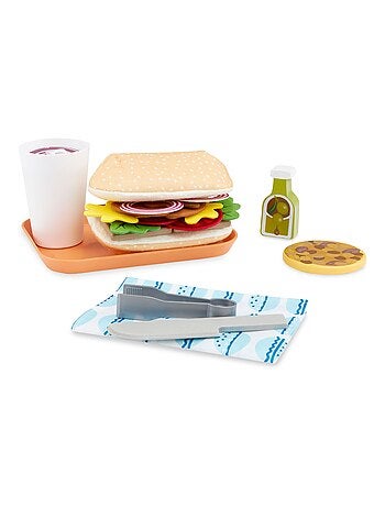 Jouet D'imitation Bar à Sandwich Bois- Marchande Restaurant, Dinette Accessoires de Cuisine
