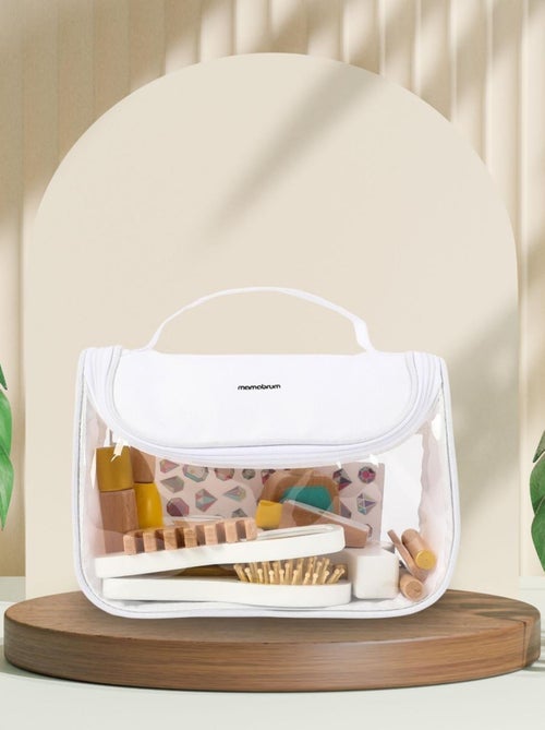 Jouet D'imitation Maquillage Enfant, Jeux de Rôle, Bois, Trousse De Toilette avec 15 Accessoires - Kiabi