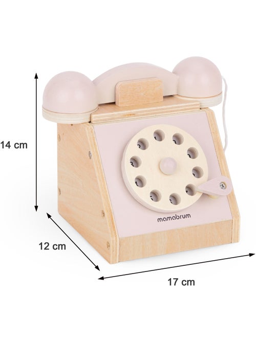 Jouet d'imitation-telephone bois vintage enfant cadran rotatif mamabrum - Kiabi Jouet d'imitation-telephone bois vintage enfant cadran rotatif mamabrum - Kiabi
