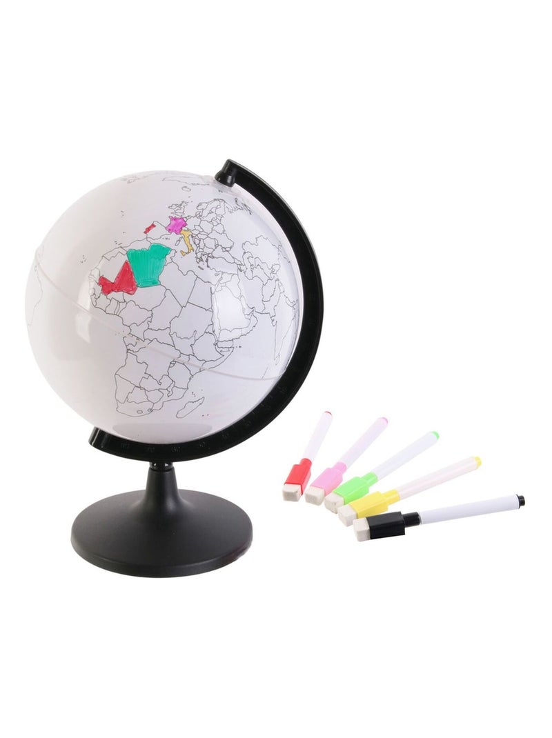 Jouet éducatif - Globe terrestre rotatif à colorier Blanc - Kiabi
