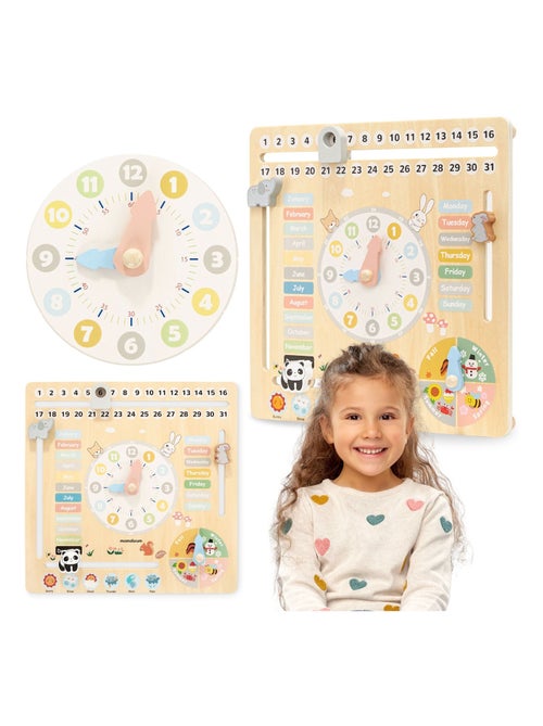Jouet Éducatif Bois, Calendrier Anglais, L'enfant apprend mois, jours, semaines, saisons - Kiabi