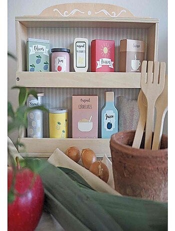 Jouet en bois - Etagère avec épicerie JaBaDaBaDo