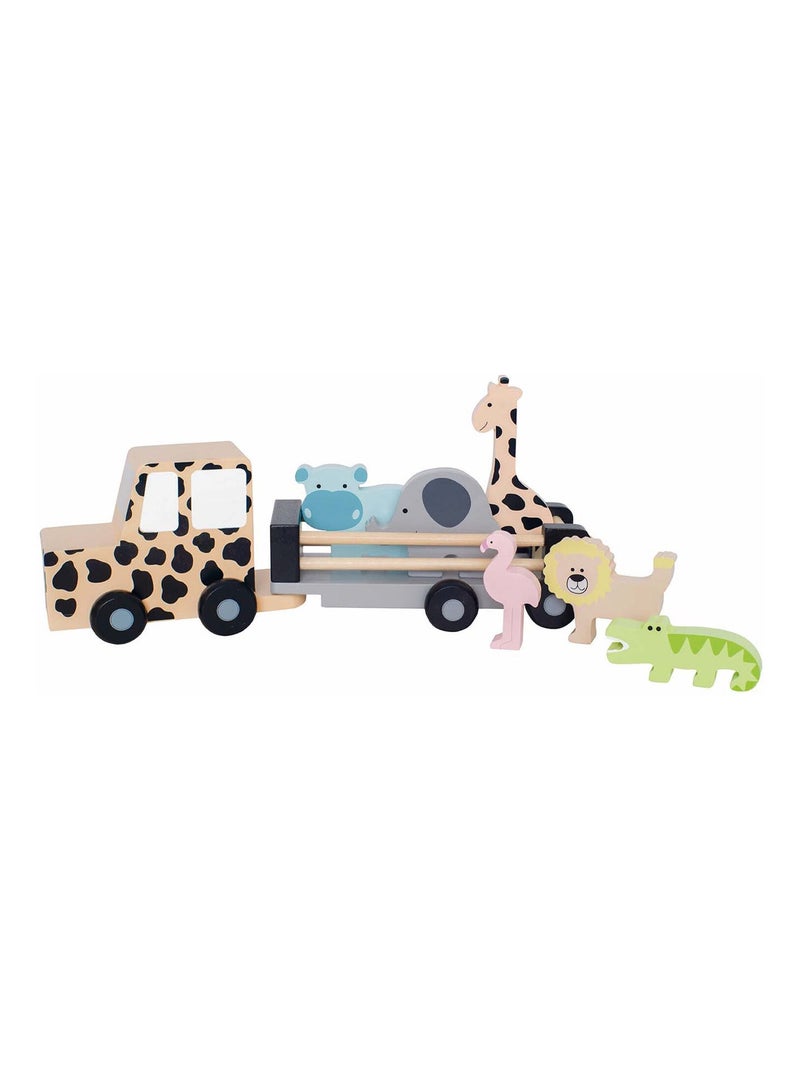 Jouet en bois - Grande voiture Jeep Safari JaBaDaBaDo Multicolore - Kiabi