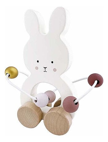Jouet en bois à tirer, Boulier Lapin JaBaDaBaDo