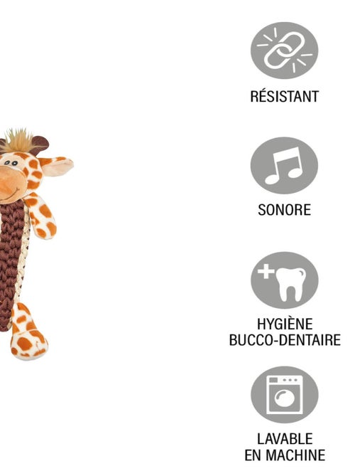 Jouet en peluche girafe feroce pour chien - Kiabi