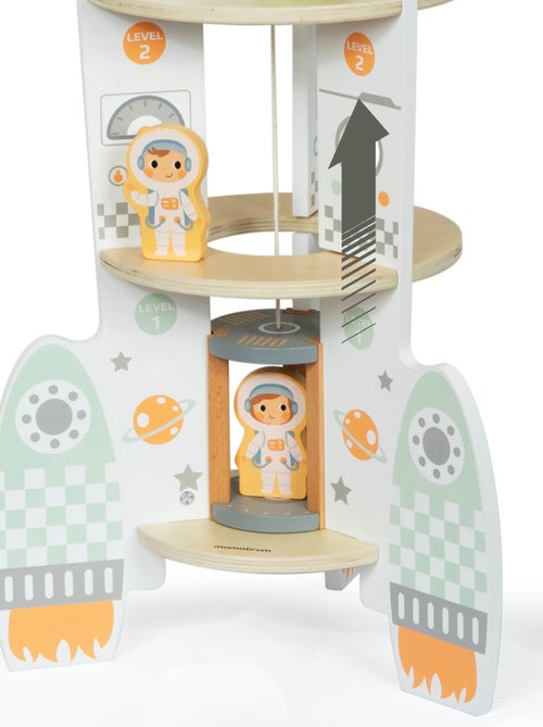 Jouet Enfant Fusée Spatiale en bois avec Ascenseur et Accessoires à construire- Garage enfant +3ans - Kiabi