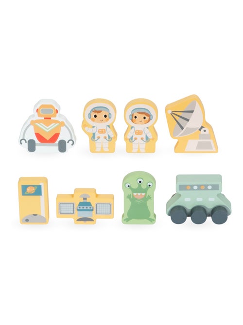 Jouet Enfant Fusée Spatiale en bois avec Ascenseur et Accessoires à construire- Garage enfant +3ans - Kiabi