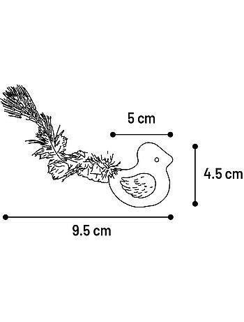 Jouet oiseau katti en cataire avec plumes pour chat