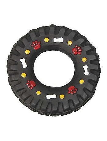 Jouet pneu vinyle sonore pour chien