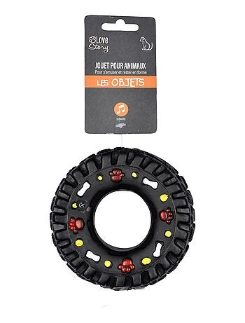 Jouet pneu vinyle sonore pour chien